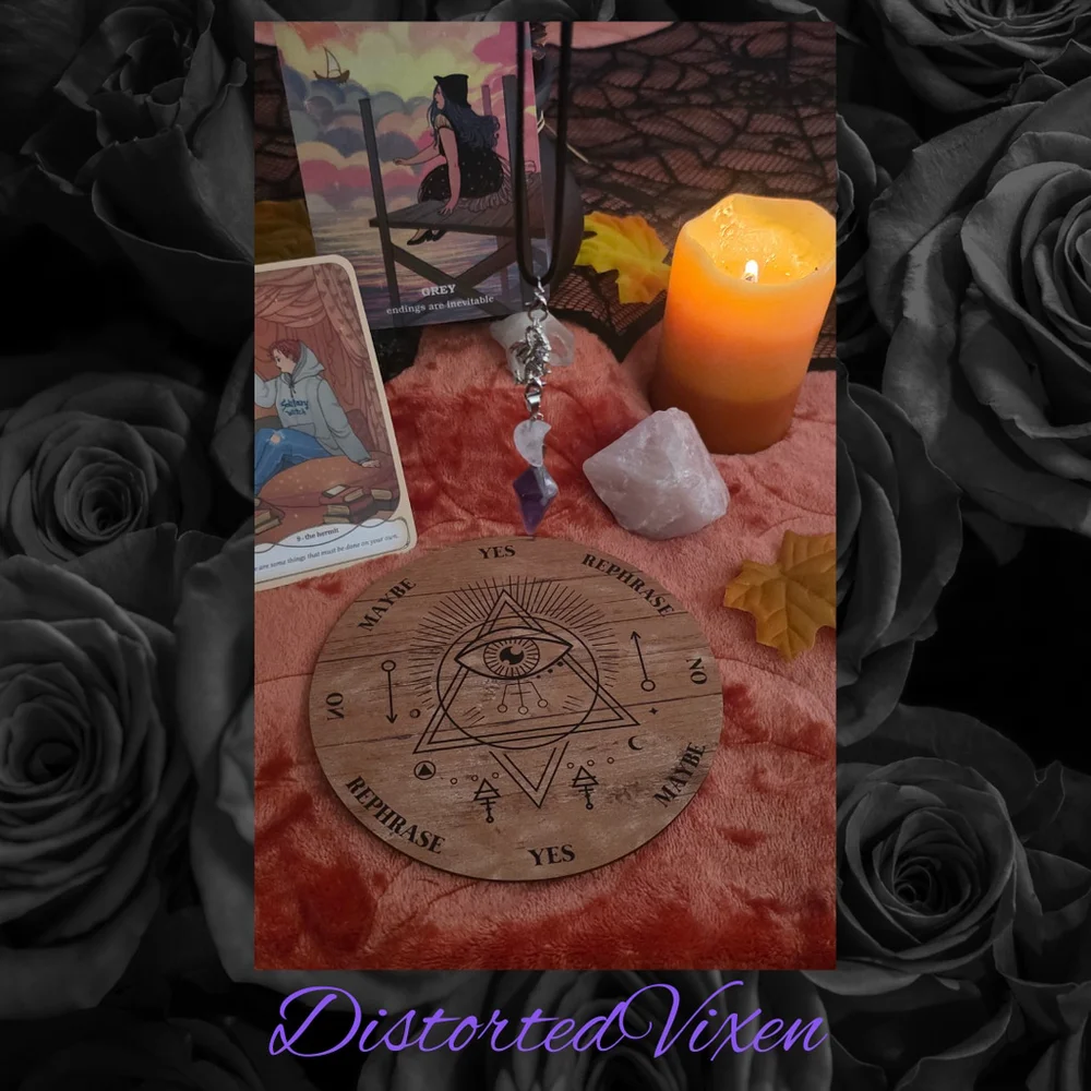Dragon Amethyst Pendulum Necklace • Clear Quartz Moon • Witch Divination Jewelry